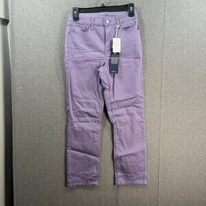 Laurie Felt Regular Wave Denim 5-Pocket Crop Straight Jeans Dusty Lilac, Reg 2